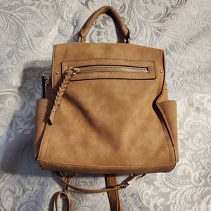 Violet Ray tan convertible backpack purse